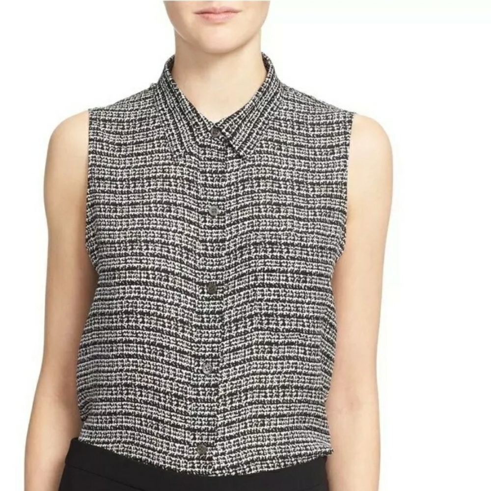 🤩HOST PICK🤩Theory Tweed Print Silk Sleevless Top